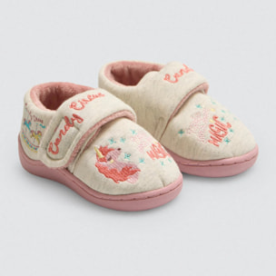 Scarpine per neonato con stampa unicorno e velcro