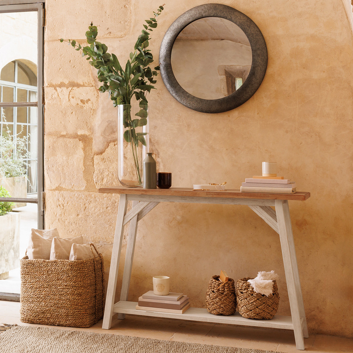 Miroir rond "Lewis" D70cm argent