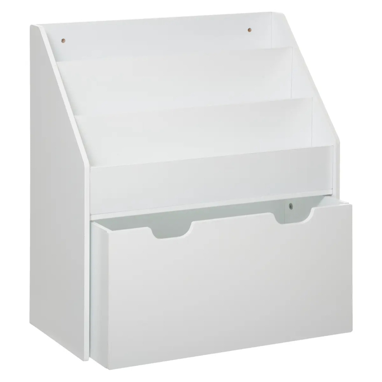 Bibliothèque enfant à roulettes blanc H70cm