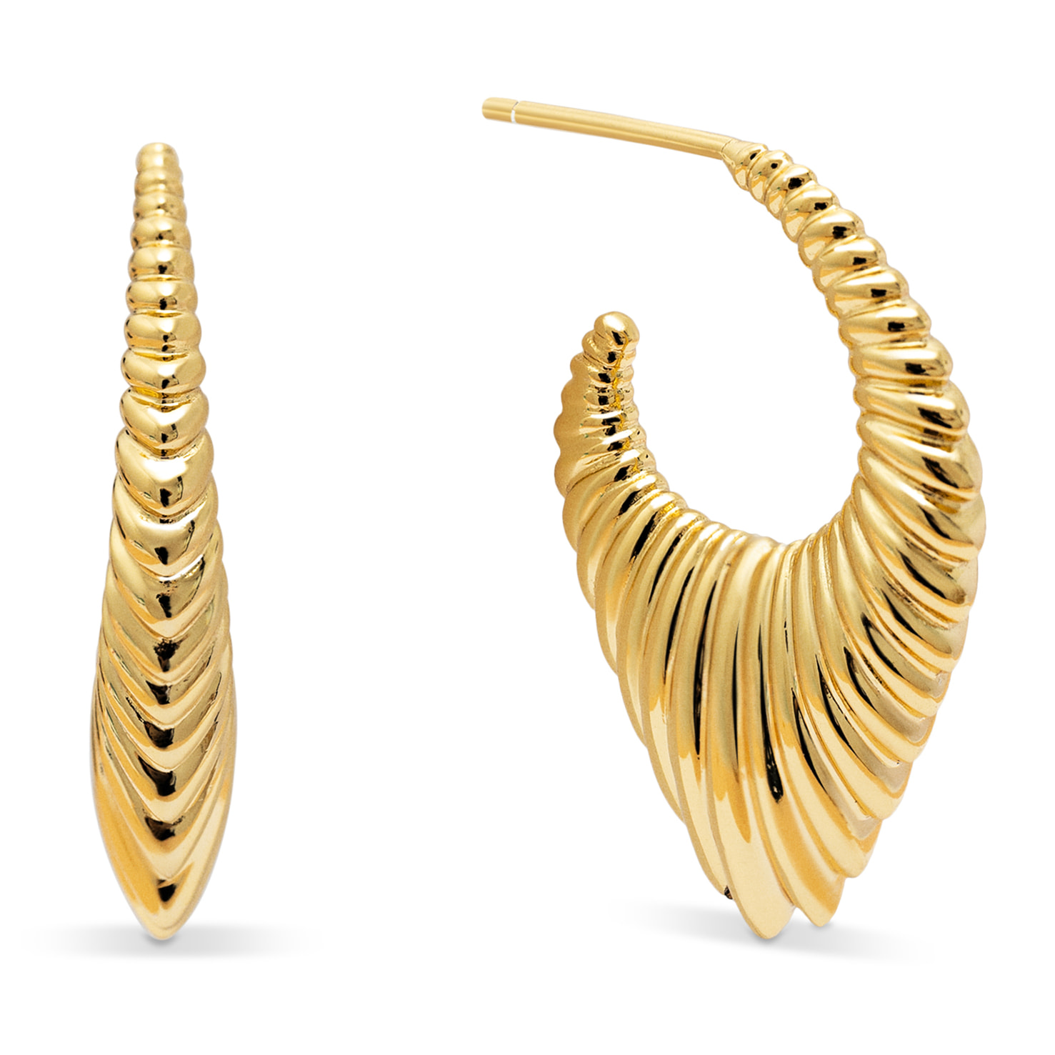 Pendientes Aro Flat Cordelia Baño Oro