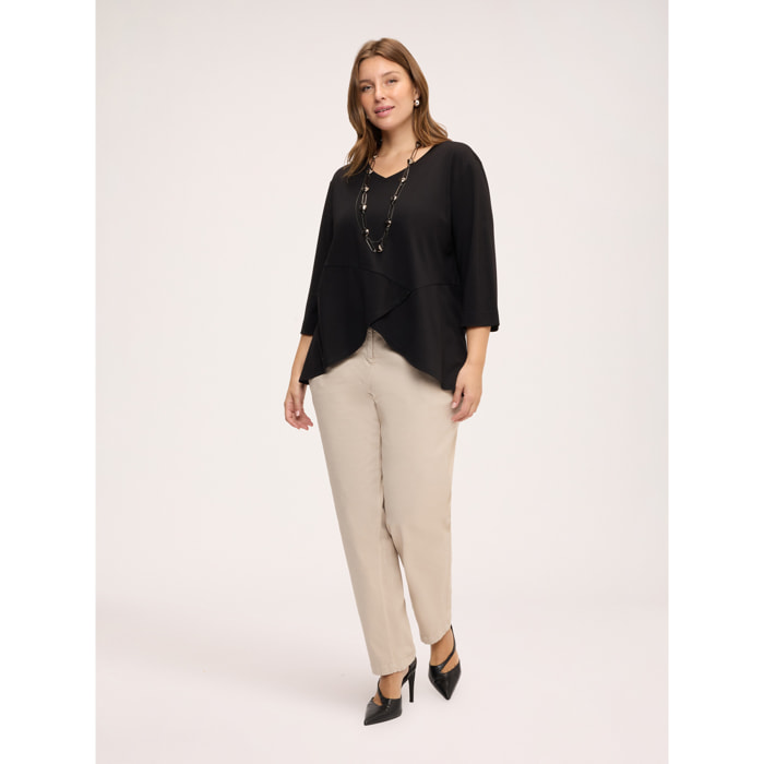 Fiorella Rubino - Camiseta de punto con detalle cruzado - Negro
