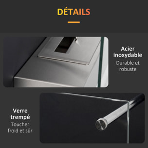 Cheminée bioéthanol murale design contemporain bruleur 0,9 L - couverture 20-25 m² - dim. 60L x 22l x 40H cm