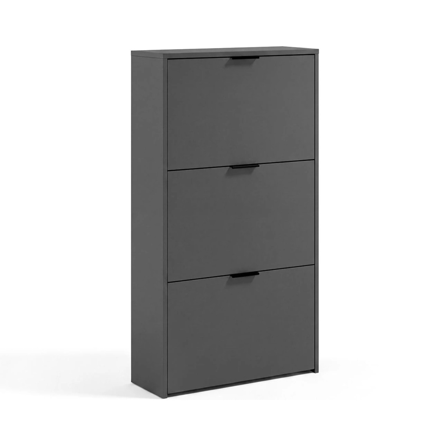 Zapatero de 3 puertas abatibles en gris grafito 60x113 cm Remi Gris Grafito