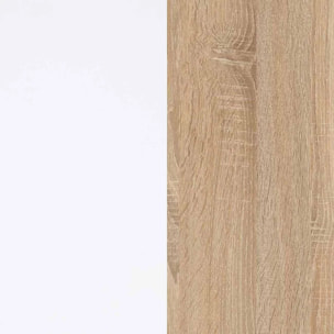 Mesa de comedor extensible en blanco mate y roble canadian 140-190x90 cm Sira Blanco Artik (Blanco Mate) - Roble Canadian