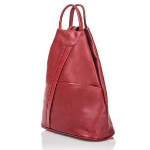 Borsa Donna in vera pelle Made in Italy colore Rosso dimensioni cm 31x24x12