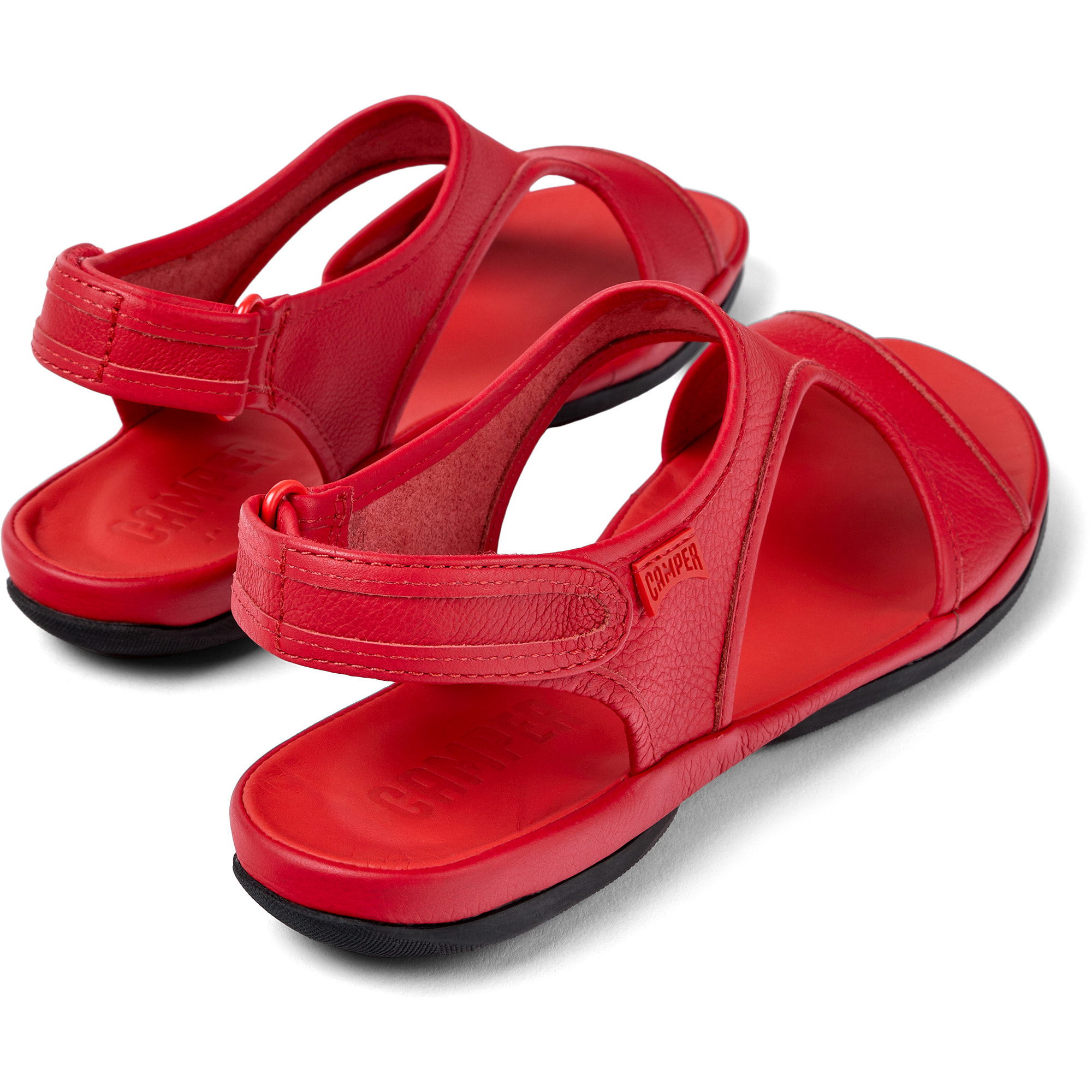 Sandalias - CAMPER Right Nina - Rojo - Cuero liso