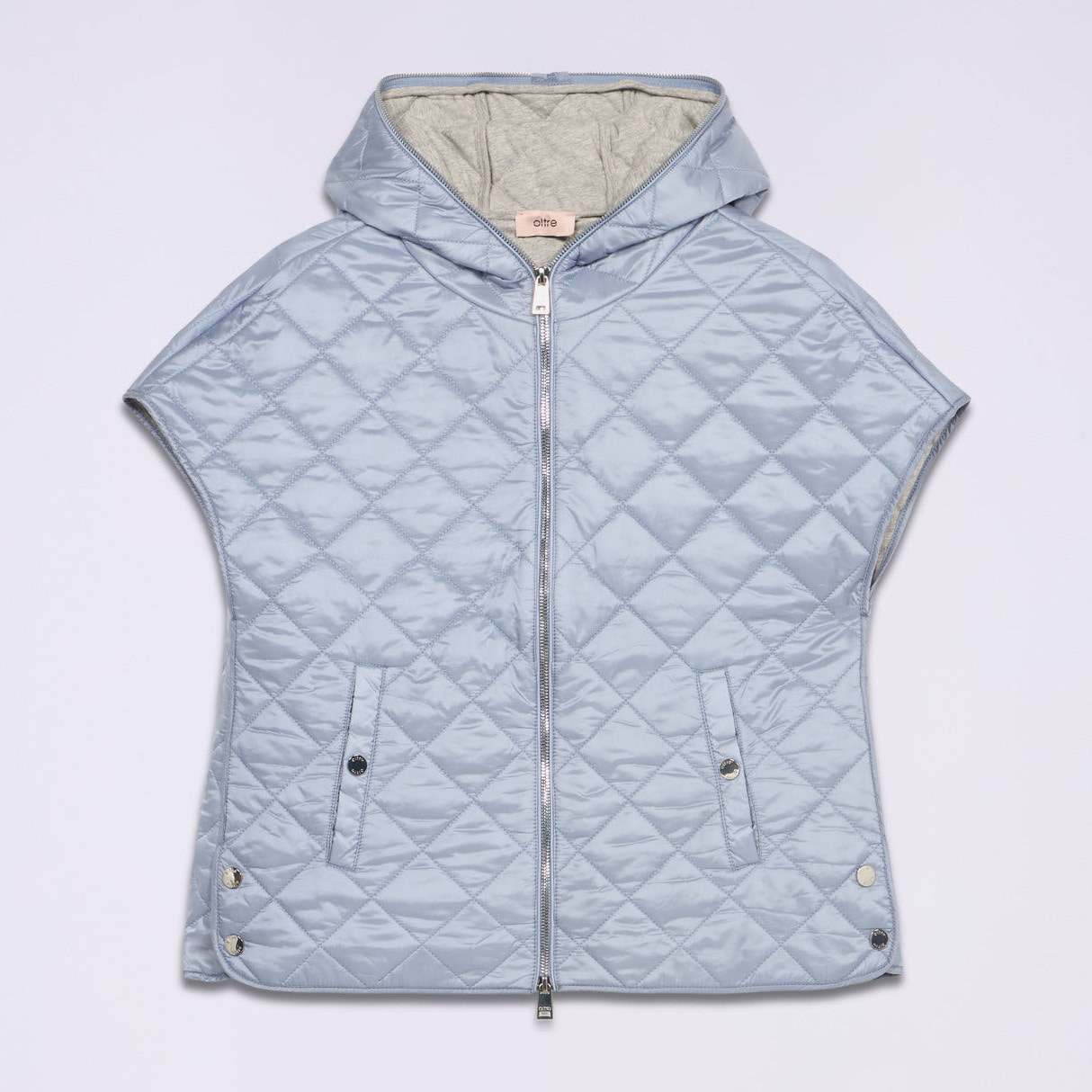 Oltre - Quilted cape with jersey interior - Light - blue