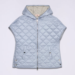 Oltre - Quilted cape with jersey interior - Light - blue