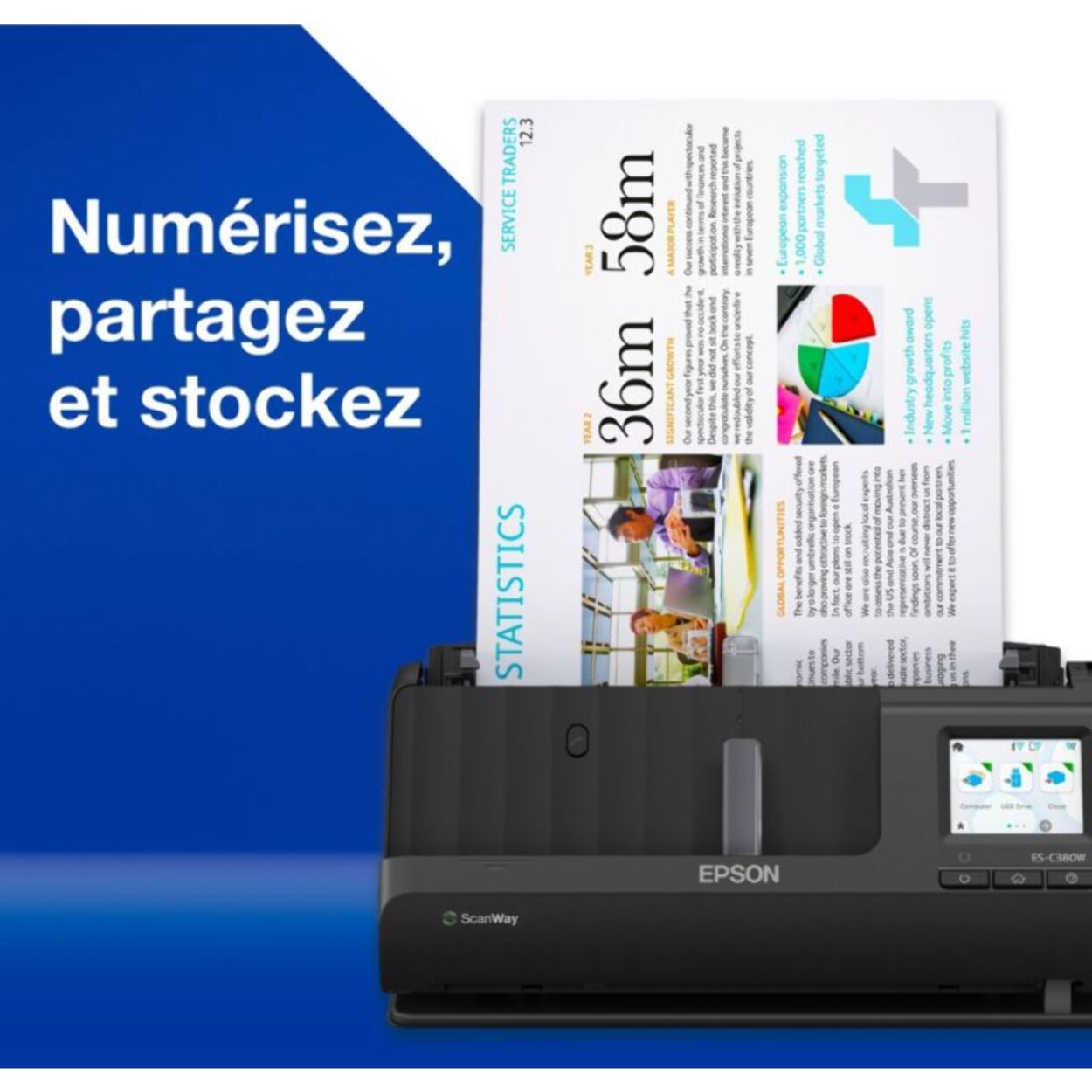 Scanner à défilement EPSON ES-C380W
