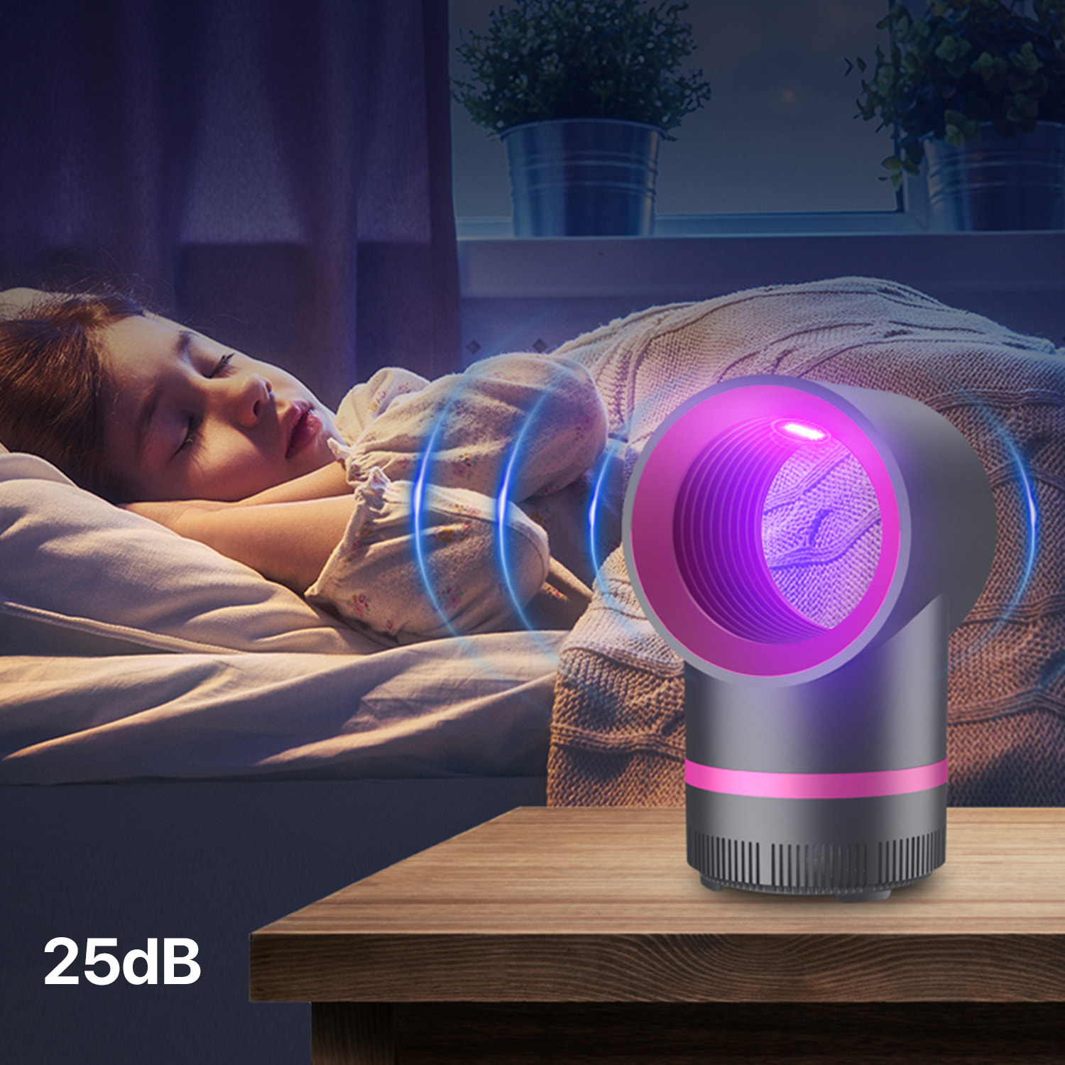 Trappola elettrica per zanzare W4, con luce led UV e aspiratore.