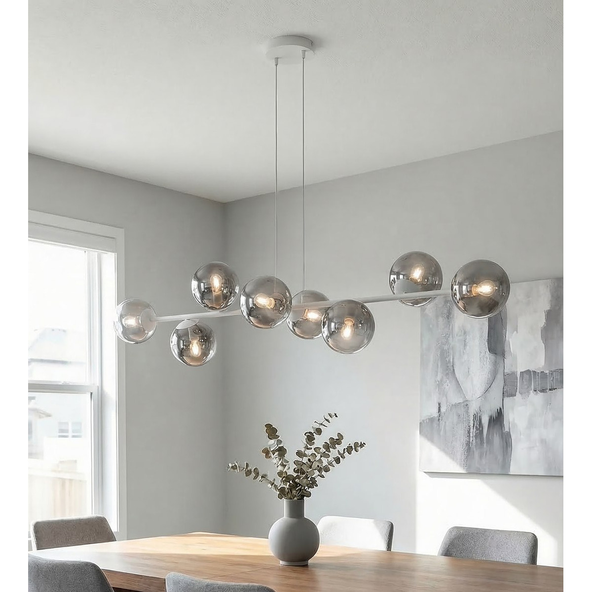 Lampada a sospensione Magnus in acciaio grigio grafite