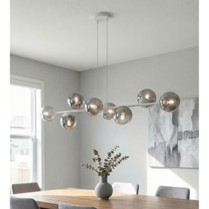 Lampada a sospensione Magnus in acciaio grigio grafite