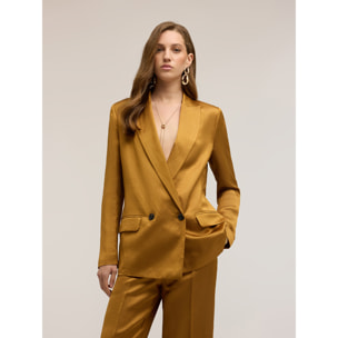 Motivi - Chaqueta estructurada de doble botonadura en mezcla de lino - Amarillo