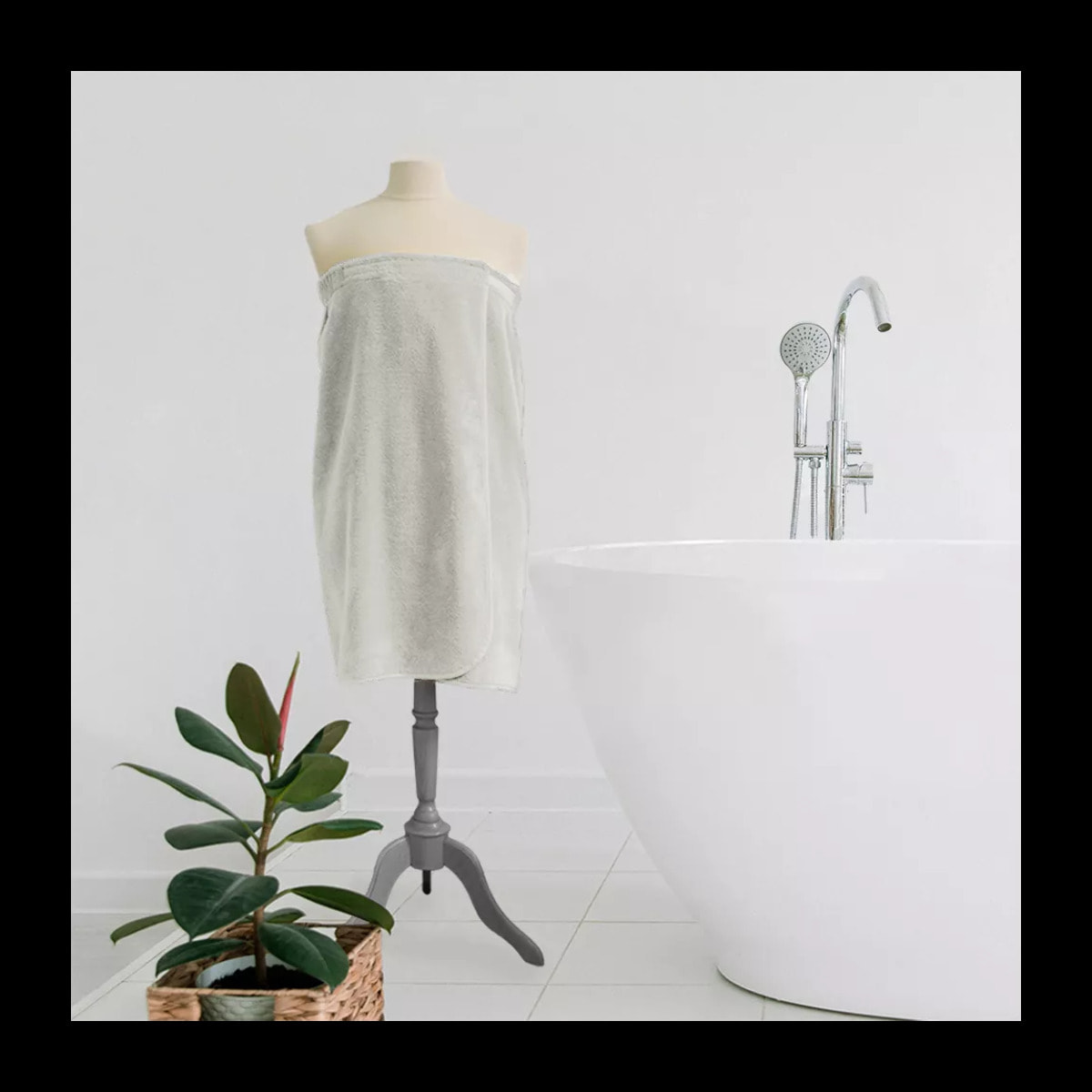 Pareo pur coton 420 g/m² uni gris Elea nuage