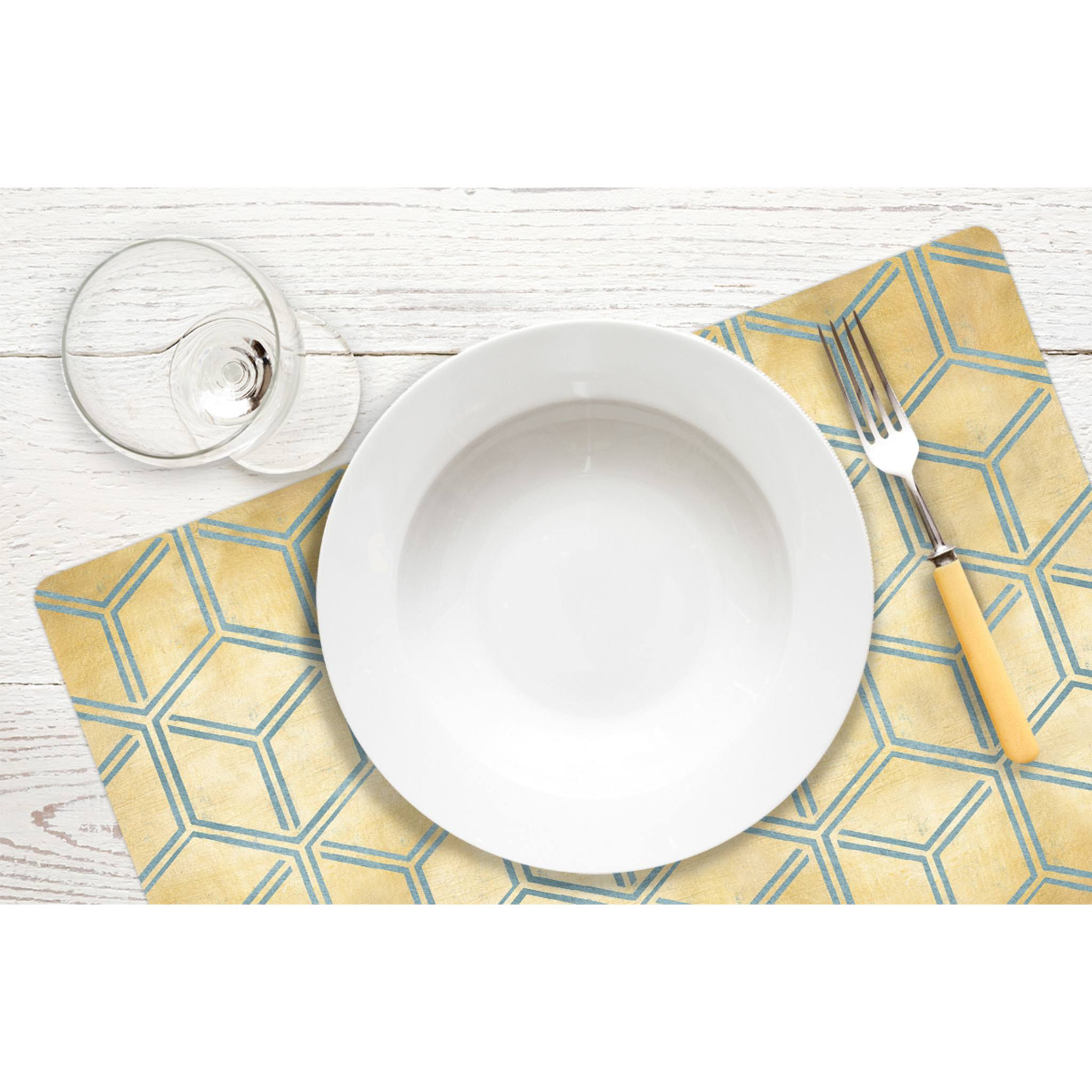 VINILIKO, set de 4 individuales de mesa Naomi gold 4u-30x45 cm