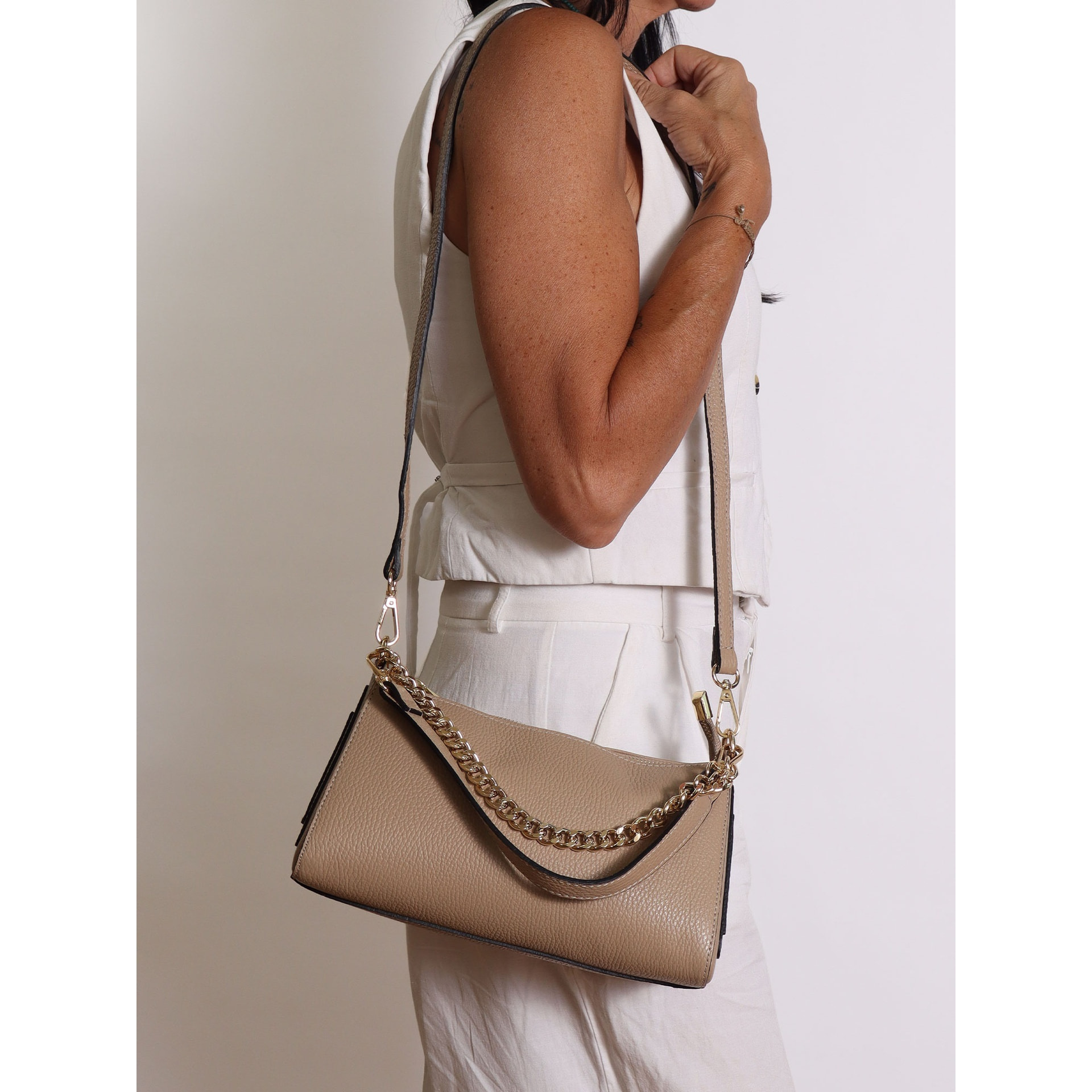 Borsa a mano da donna Made in Italy - Modello Seraphina Elite - 100% pelle - 26.0 x 14.0 x 12.0 cm