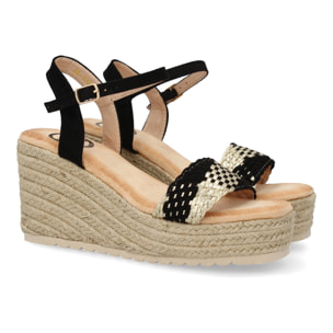 Sandalias de cuña de yute para mujer, comodas y elegantes, diseño moderno.