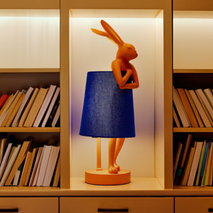 Lampe Animal lapin orange et bleue 50cm Kare Design