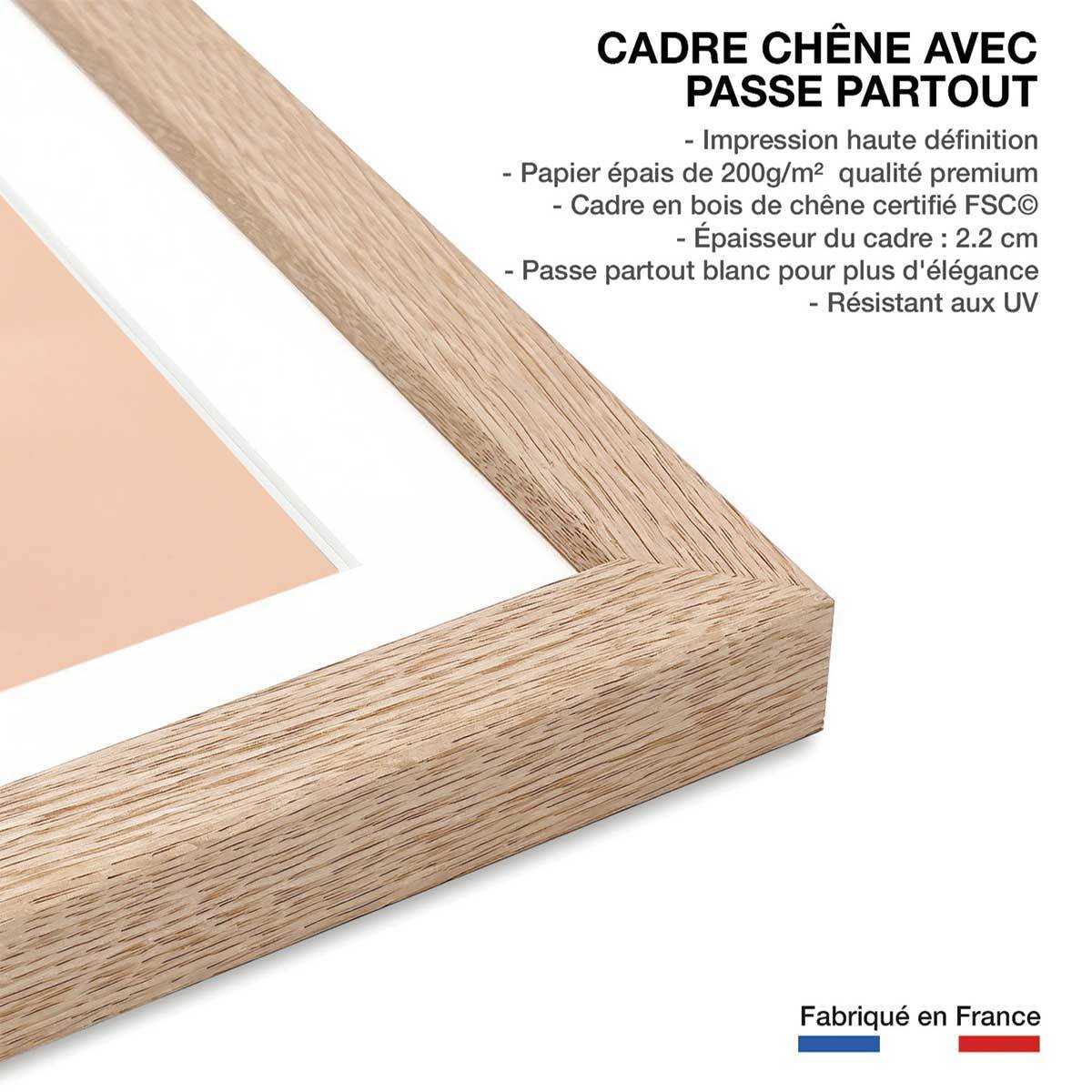 Affiche shot de vitamine c Affiche + cadre en bois - Chêne