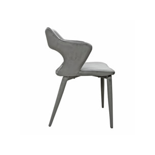 Chaise en velours avec accoudoirs bleu, gris ou camel - VALENTINA