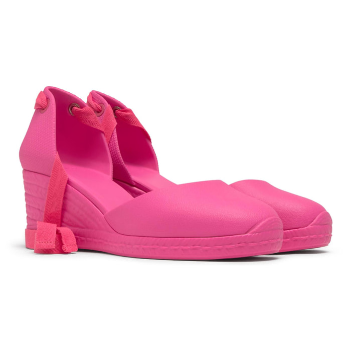 Alpargatas de cuña de mujer Careen en goma eva natural y sostenible con cierre de cintas