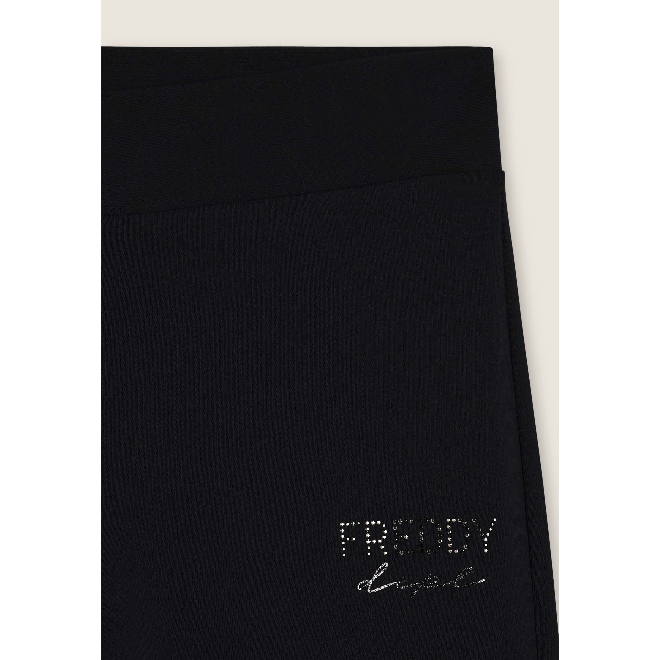 Pantaloni flare in felpa elasticizzata