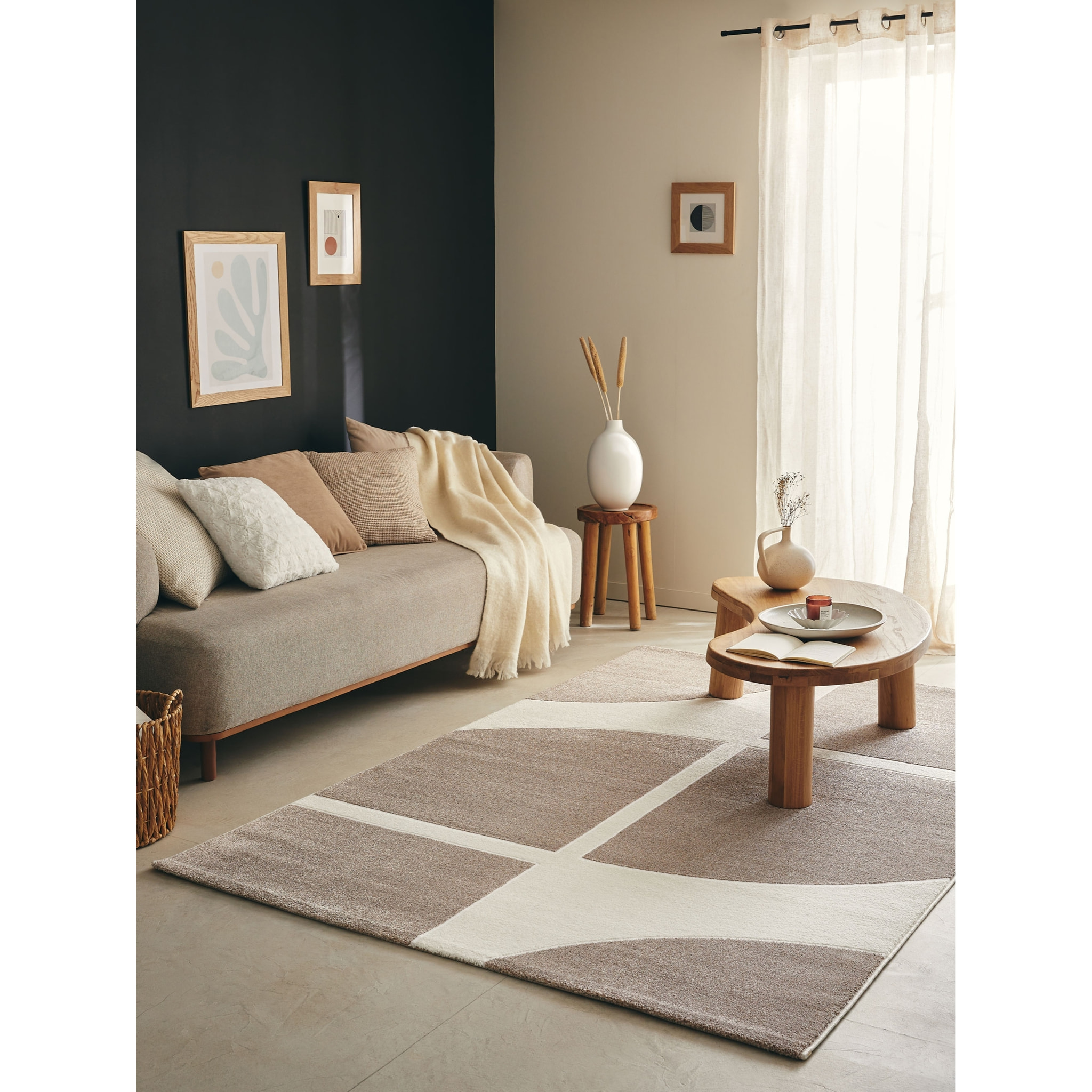 MEMPHIS - Tapis géométrique en polypropylène beige