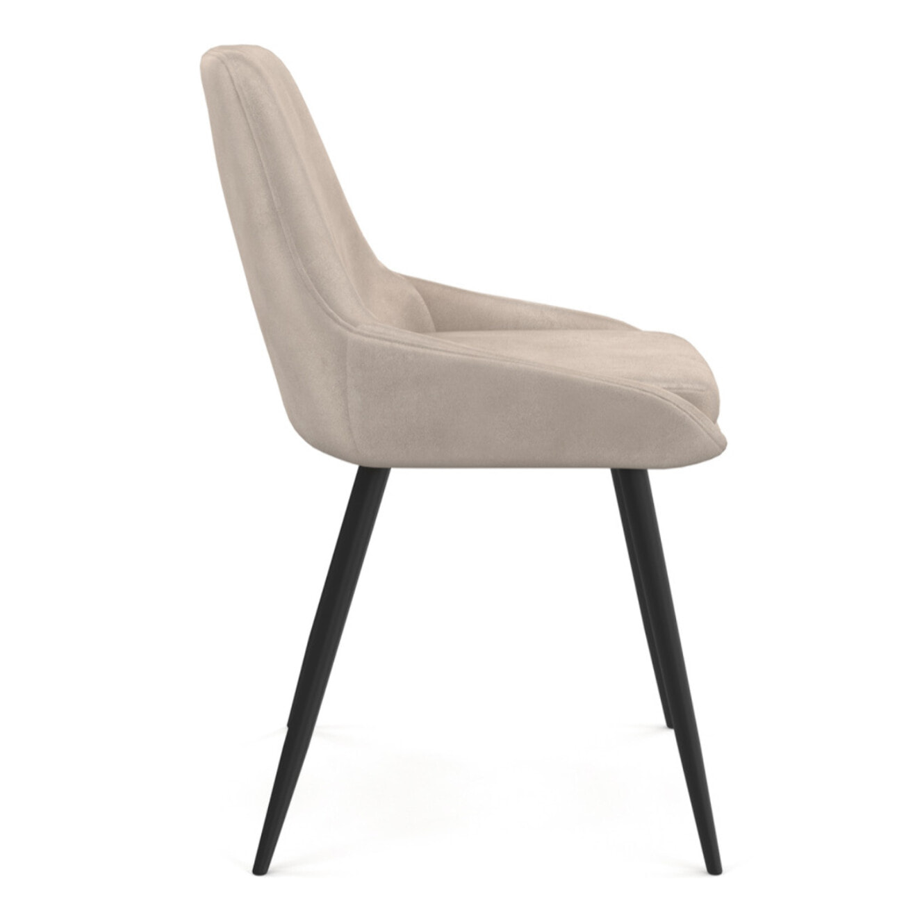 Chaises Olivia assise taupe pieds métal - lot de 2