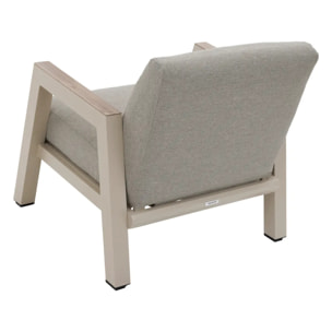 Fauteuil de salon de jardin "Axiome" argile aluminium et texaline et polyester