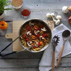 Wok amovible en acier inoxydable 28cm - tous feux IRIS INOX