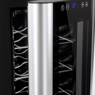 Les Petit Champs Vinoteca 8 Botellas CAVS8, Capacidad 23L, Puertas de Acero Inoxidable, Ajuste de Temperatura de 11°C a 18°C, Sistema Termoeléctrico, Iluminación LED, Anti-UV, 3 estantes
