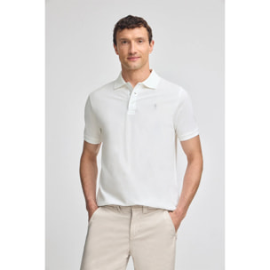 Polo blanco de piqué de manga corta y bordado Rigby Best