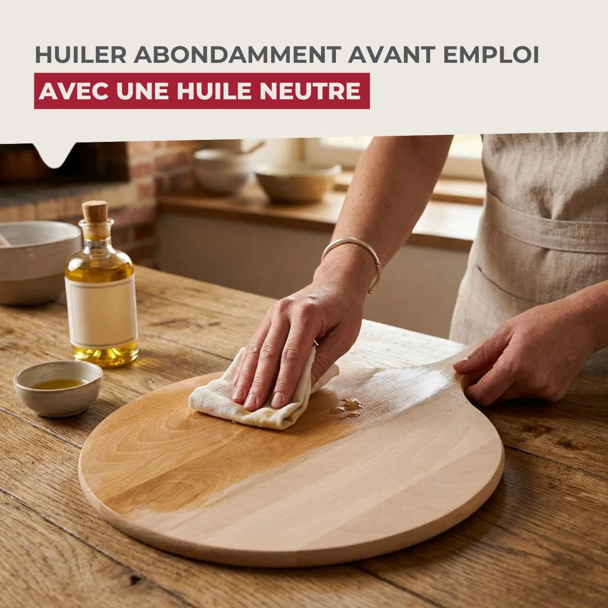 Planche à pizza 30 cm en bois Fackelmann Boissellerie