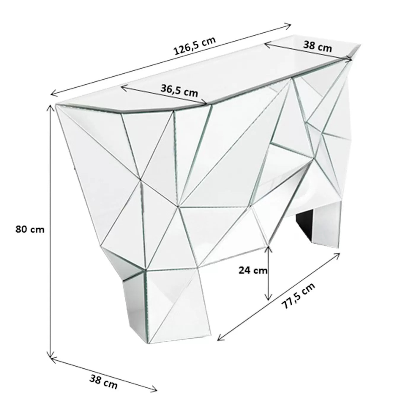Console Prisma 126x38cm Kare Design