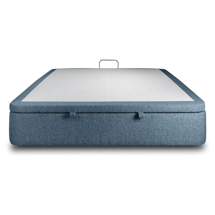 Sommier Coffre en tissu bouclette - Grand espace de rangement et ouverture facile - Montage rapide, adapté à tous les matelas - Hauteur Totale de 39cm - 2 places