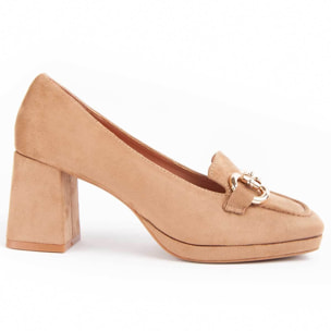 Zapato De Tacón - Marron - Altura: 7 Cm