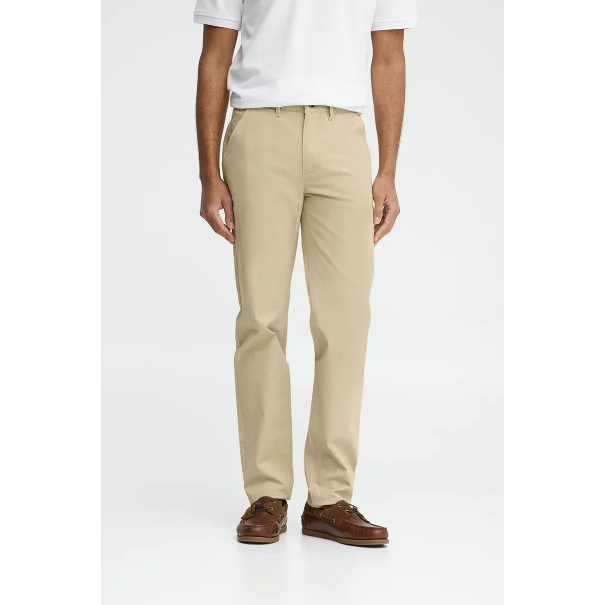 Pantalón chino color crema slim con logo Polo Club