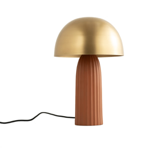 Lampe Joy en métal terracotta et doré