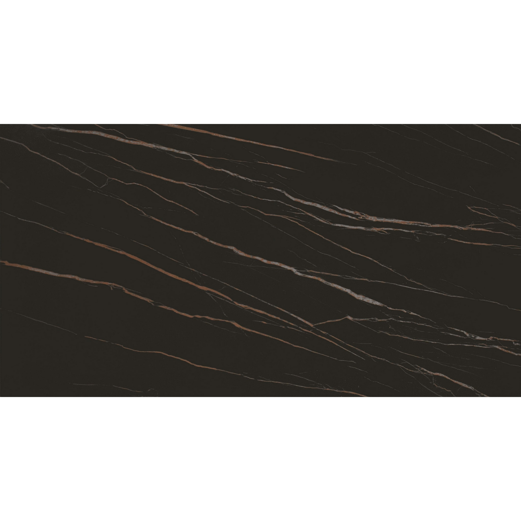 Tavolo FIGARI in vetroceramica matt golden nero con gambe a X in metallo bronzo, allungabile 180x90 cm - 260x90 cm