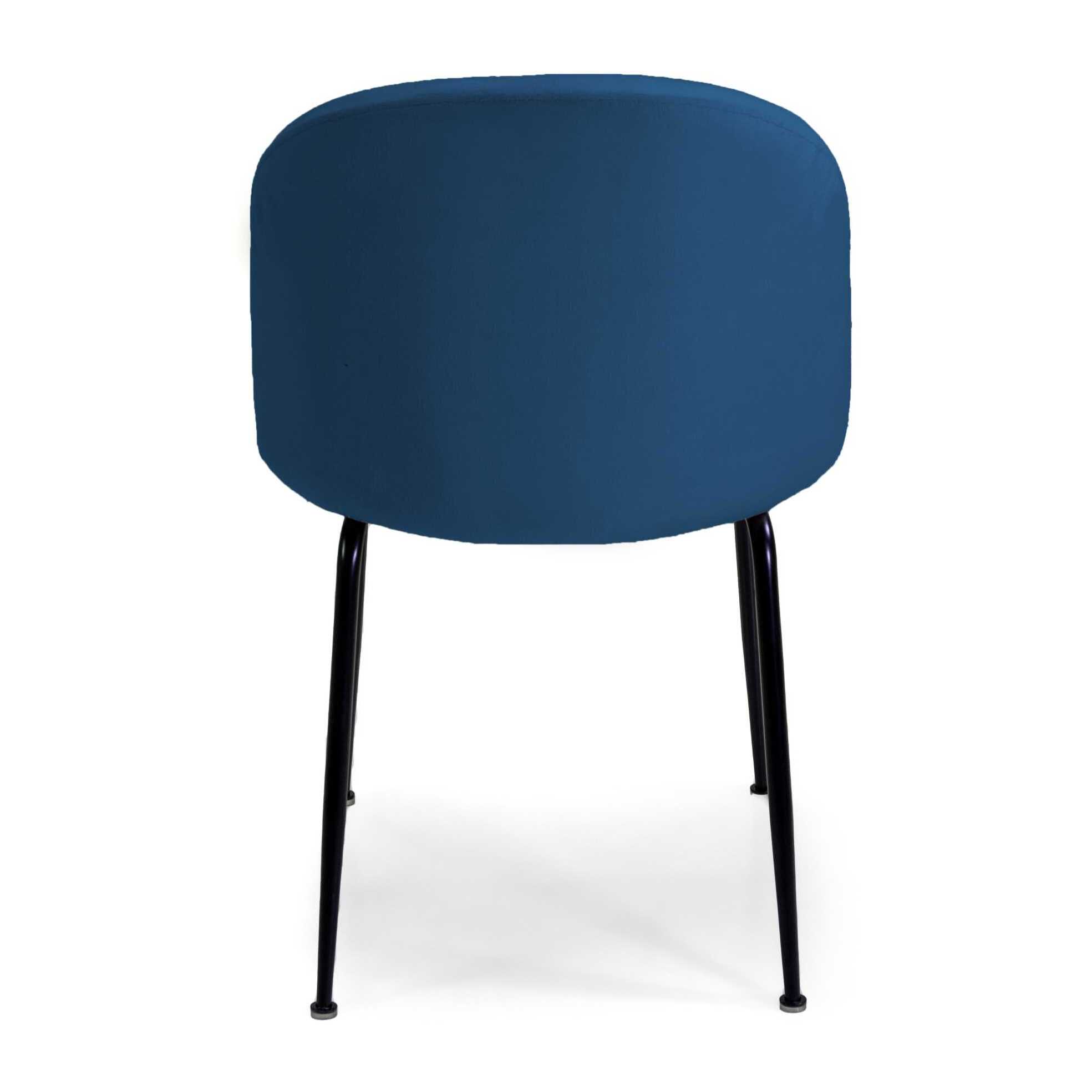 Sedia Sammi Vacchetti in velluto blu con struttura nera cm50x57h77,5