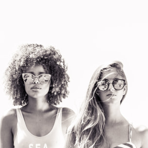 Gafas de sol OCEAN CAT EYE - Metal blanco transparente esmerilado y plateado brillante / Plana de pc ahumada con revo rosa real