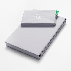 Set 2pc cama (funda nórdica 155x220cm + funda de almohada 80x80cm) 200tc 100% algodón gris y blanco neutral be