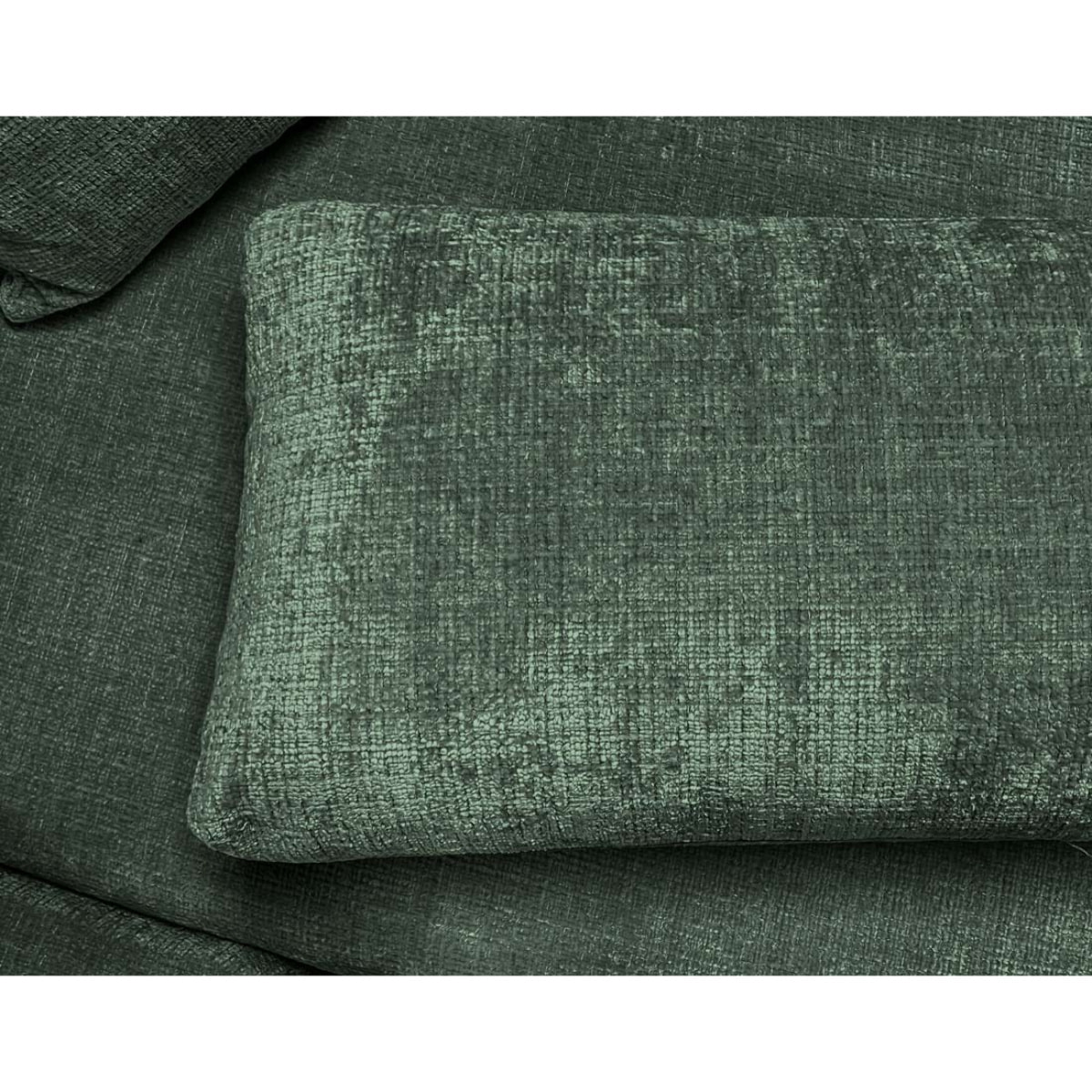 Miro - Canapé d'angle droit 4 places convertible avec coffre en velours texturé - Vert