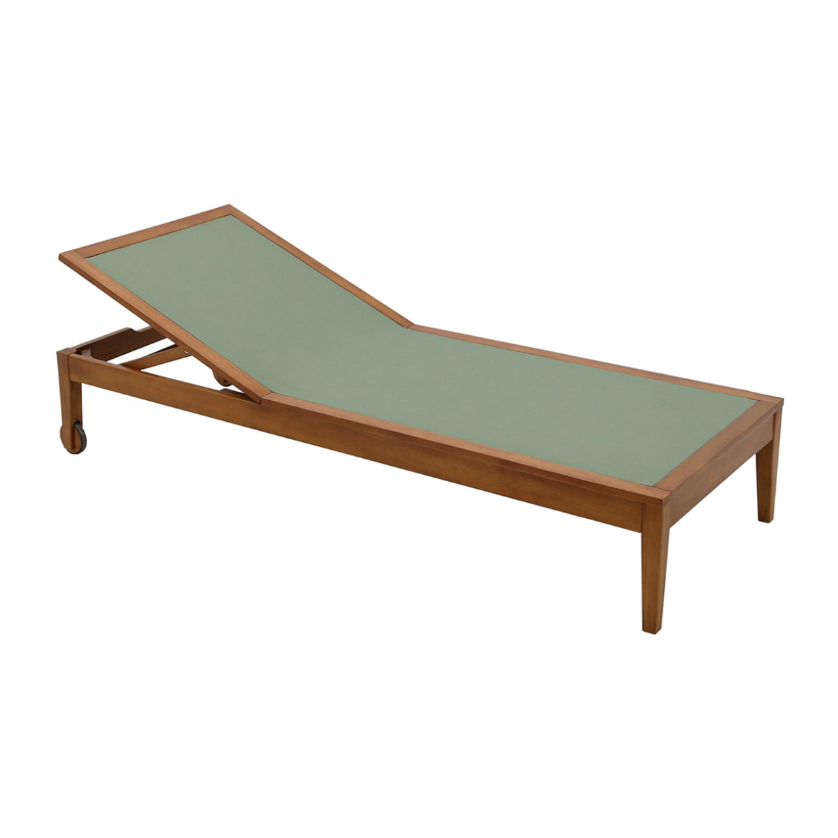 Bain de soleil vert kaki et bois massif NAVEEN