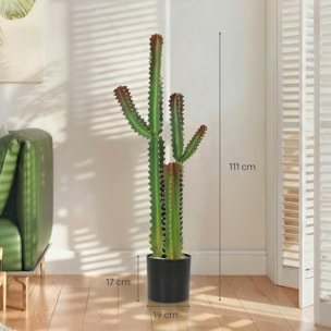Cactus artificiel grand réalisme plante artificielle grande taille H.111cm vert