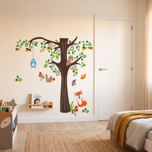 Stickers Muraux décoration adhésifs Arbre et Animaux