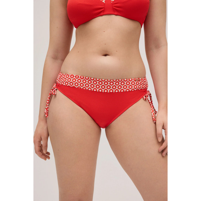 Slip bikini modellante regolabile con stampa piqué