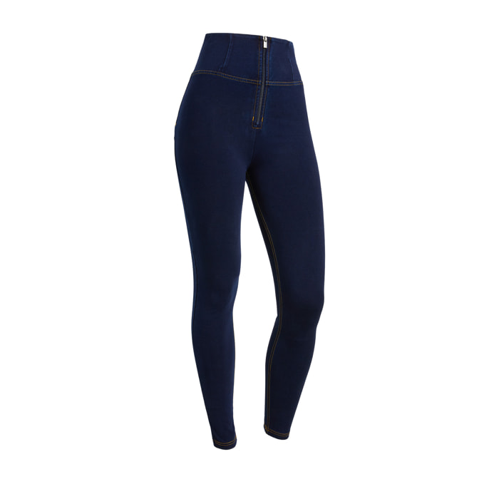 Jeggings push up WR.UP® vita super alta con zip in tono