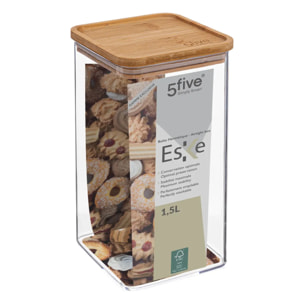 Boîte de conservation carrée couvercle bambou "Eske" 1,5L