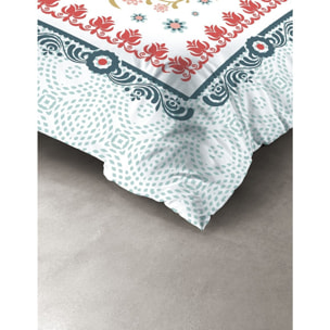 Parure Housse De Couette 3pcs avec Taies oreiller 100% coton 47fils Camelia